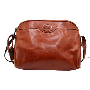 Bonia Purse Handbag Brown Caramello Collection Vintage Genuine Leather
